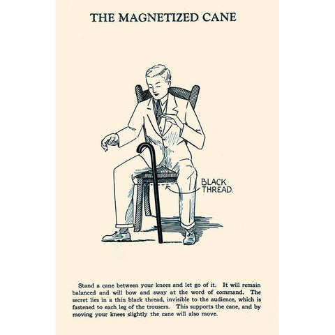 The Magnetized Cane White Modern Wood Framed Art Print by Retromagic