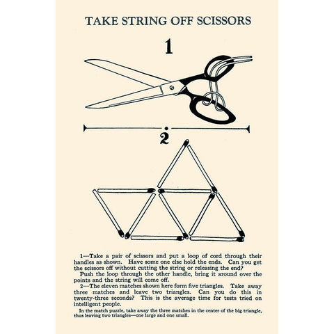 Take String off Scissors Gold Ornate Wood Framed Art Print with Double Matting by Retromagic