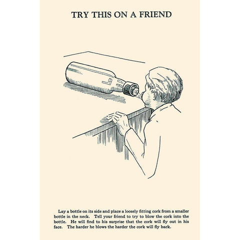 Try This on a Friend - Corked White Modern Wood Framed Art Print by Retromagic