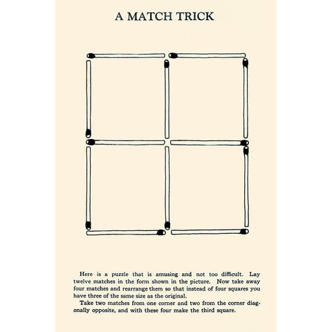 A Match Trick Black Modern Wood Framed Art Print with Double Matting by Retromagic