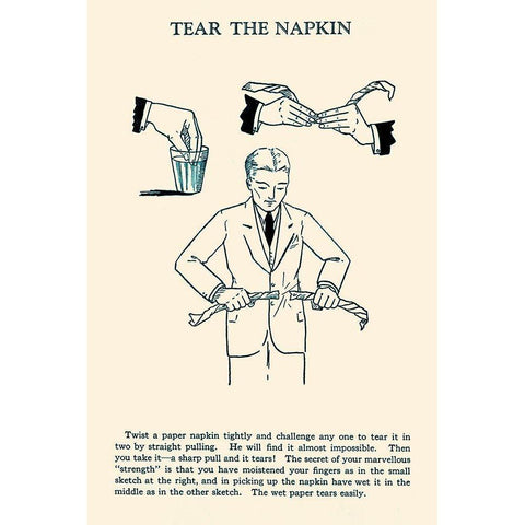 Tear the Napkin Black Modern Wood Framed Art Print with Double Matting by Retromagic