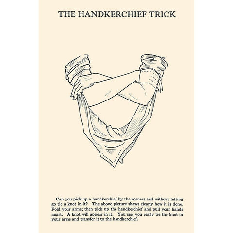 The Hankerchief Trick White Modern Wood Framed Art Print by Retromagic