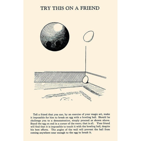 Try This on a Friend - Bowling Ball versus Egg White Modern Wood Framed Art Print by Retromagic