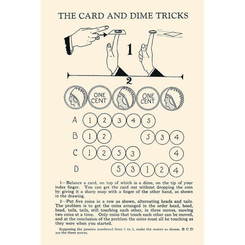 The Card and Dime Tricks Black Modern Wood Framed Art Print with Double Matting by Retromagic