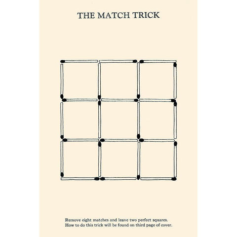 The Match Trick - Two Perfect Squares White Modern Wood Framed Art Print by Retromagic