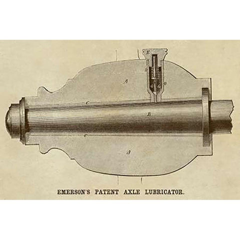 Emersons Patent Axel Lubricator White Modern Wood Framed Art Print by Inventions