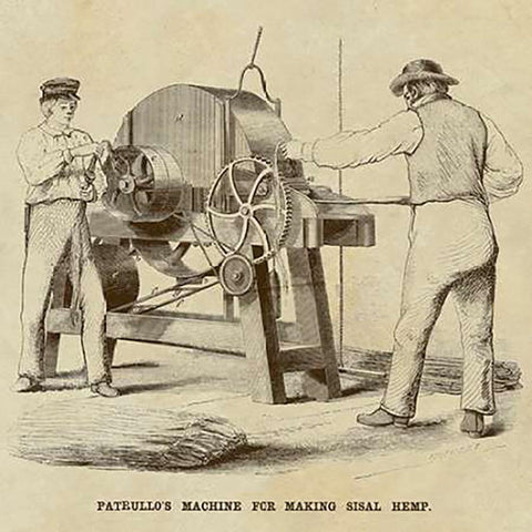 Patrullos Machine for Making Sisal Hemp Black Ornate Wood Framed Art Print with Double Matting by Inventions