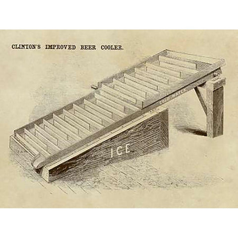 Clintons Improved Beer Cooler Black Modern Wood Framed Art Print with Double Matting by Inventions