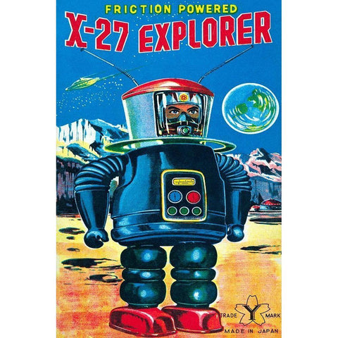 X-27 Explorer Gold Ornate Wood Framed Art Print with Double Matting by Retrobot