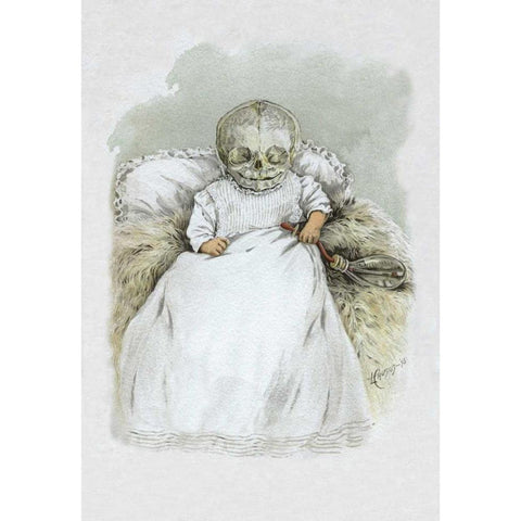 Death in Swaddling Clothing White Modern Wood Framed Art Print by Frusius