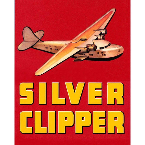 Silver Clipper Crate Label Gold Ornate Wood Framed Art Print with Double Matting by Retrotravel