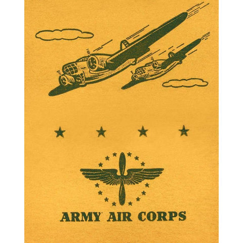 Army Air Corps Gold Ornate Wood Framed Art Print with Double Matting by Retrotravel