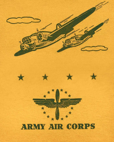 Army Air Corps White Modern Wood Framed Art Print with Double Matting by Retrotravel