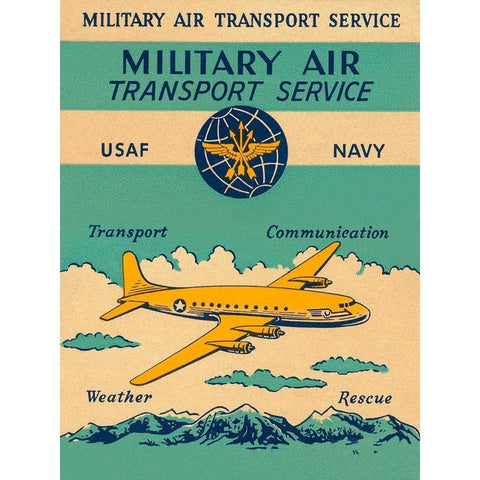 Military Air Transport Service Gold Ornate Wood Framed Art Print with Double Matting by Retrotravel