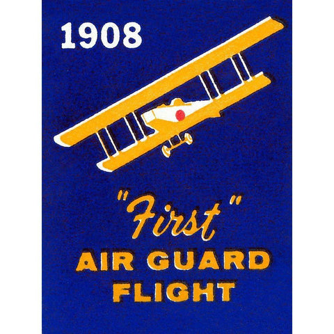 1908 First Air Guard Flight White Modern Wood Framed Art Print by Retrotravel