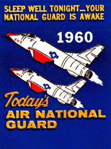 Todays Air National Guard White Modern Wood Framed Art Print with Double Matting by Retrotravel