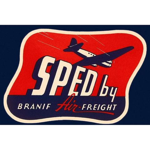 Sped by Branif Air Freight Gold Ornate Wood Framed Art Print with Double Matting by Retrotravel