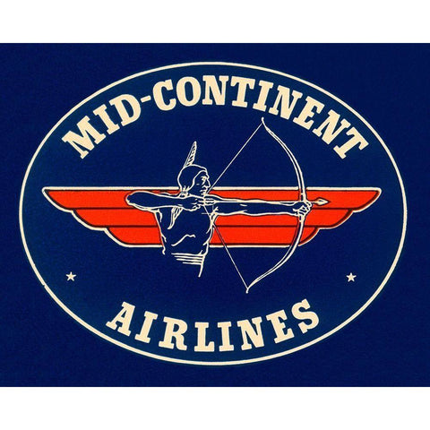 Mid-Continent Airlines White Modern Wood Framed Art Print by Retrotravel