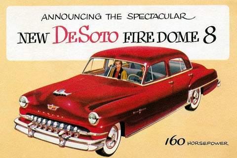 New DeSoto Firedome 8 White Modern Wood Framed Art Print with Double Matting by Retrotravel