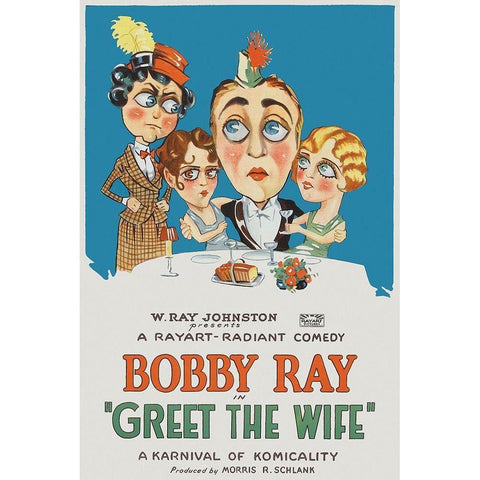 Movie Poster: Bobby Ray - Greet the Wife White Modern Wood Framed Art Print by Illustrator, Unknown 20th Century American