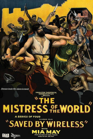 Movie Poster: The Mistress of the World Black Ornate Wood Framed Art Print with Double Matting by Illustrator, Unknown 20th Century American
