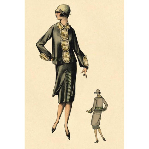 Charming Black Modern Wood Framed Art Print by Vintage Fashion