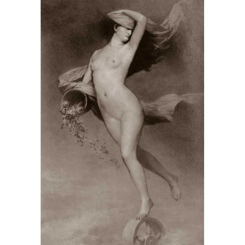 Goddess Nude Black Modern Wood Framed Art Print by Vintage Nudes