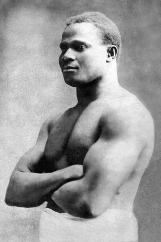 Russian with Arms Folded White Modern Wood Framed Art Print with Double Matting by Vintage Muscle Men