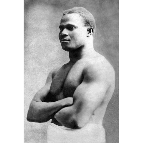 Russian with Arms Folded Black Modern Wood Framed Art Print by Vintage Muscle Men