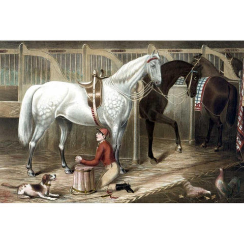 The Jockeys prayer Gold Ornate Wood Framed Art Print with Double Matting by Smith, Rae