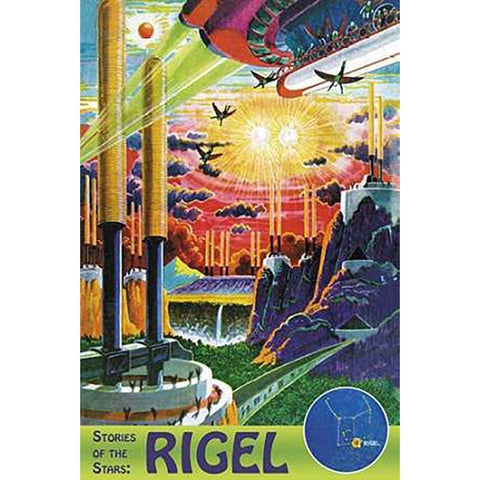 Retrosci-fi: Stories of the Star... Rigel Black Modern Wood Framed Art Print with Double Matting by Paul, Frank R.