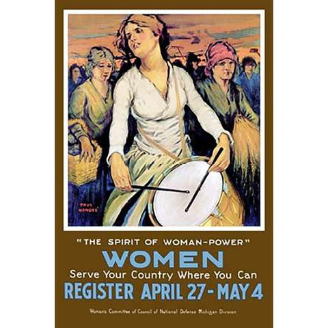 The Spirit of Woman-Power Black Modern Wood Framed Art Print with Double Matting by Honore