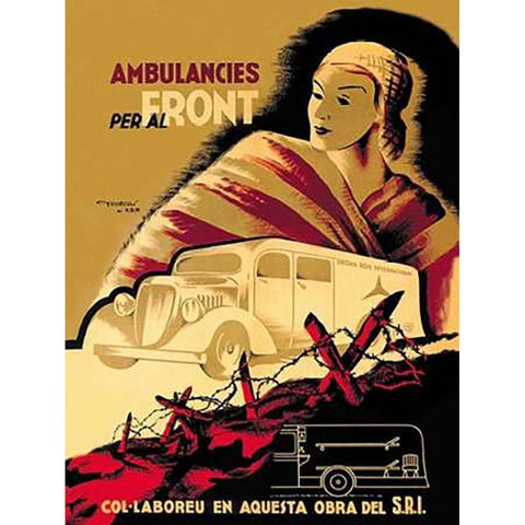 Ambulancies per al Front Gold Ornate Wood Framed Art Print with Double Matting by Fortsere