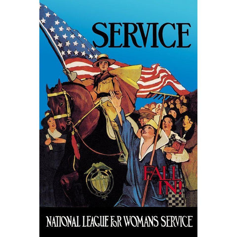 National League for Womans Service Gold Ornate Wood Framed Art Print with Double Matting by Patterson