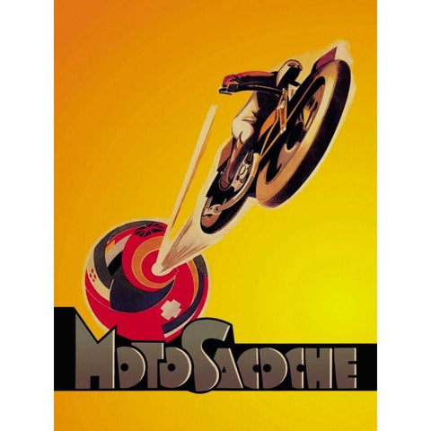 MotoSacoche Black Modern Wood Framed Art Print by Unknown