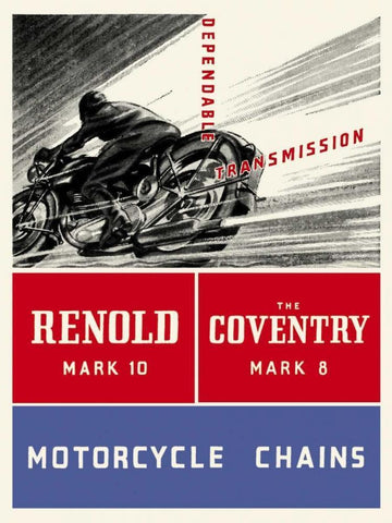 Reynold Mark 10 Motorcycle Chains White Modern Wood Framed Art Print with Double Matting by Unknown