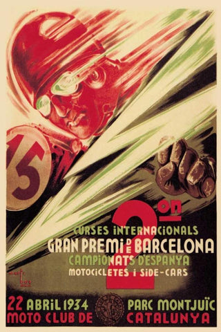 2nd International Barcelona Grand Prix White Modern Wood Framed Art Print with Double Matting by Unknown