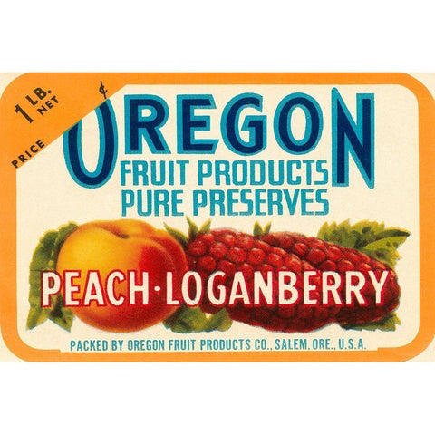 Peach - Loganberry Preserves Cropped Black Modern Wood Framed Art Print with Double Matting by Retrolabel