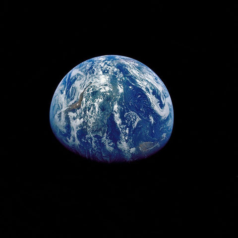 View of Earth from Apollo 15, 1971 White Modern Wood Framed Art Print by NASA