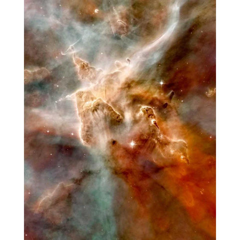 Carina Nebula Black Modern Wood Framed Art Print with Double Matting by NASA