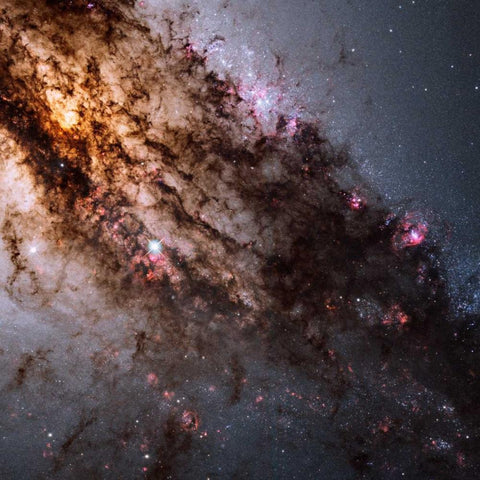 Star Birth in the Active Galaxy Centaurus A White Modern Wood Framed Art Print by NASA
