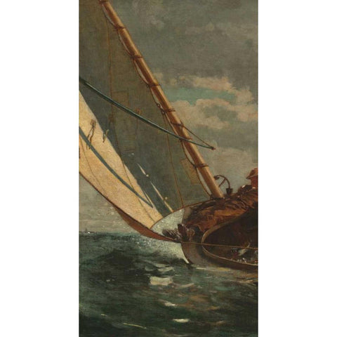 Breezing Up - left Black Modern Wood Framed Art Print with Double Matting by Homer, Winslow