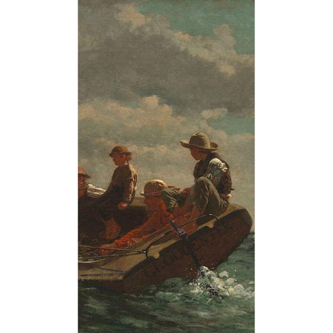 Breezing Up (center) White Modern Wood Framed Art Print by Homer, Winslow