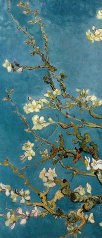 Blossoming Almond Tree - left Black Ornate Wood Framed Art Print with Double Matting by Van Gogh, Vincent