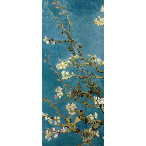 Blossoming Almond Tree - left Black Modern Wood Framed Art Print with Double Matting by Van Gogh, Vincent