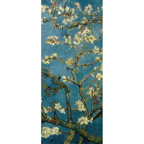 Blossoming Almond Tree - center Gold Ornate Wood Framed Art Print with Double Matting by Van Gogh, Vincent