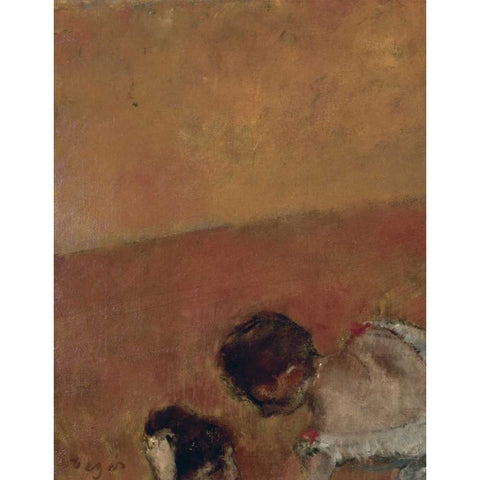 Danseuses Montant Un Escalier - left Gold Ornate Wood Framed Art Print with Double Matting by Degas, Edgar