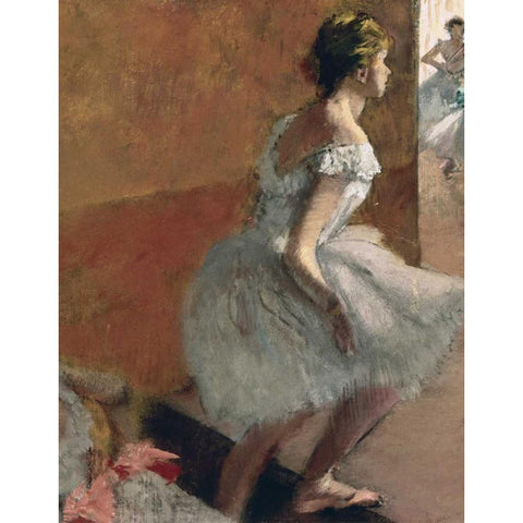 Danseuses Montant Un Escalier - center Gold Ornate Wood Framed Art Print with Double Matting by Degas, Edgar