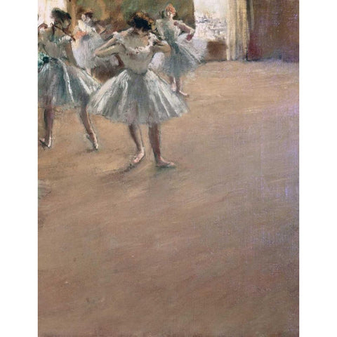 Danseuses Montant Un Escalier - right White Modern Wood Framed Art Print by Degas, Edgar