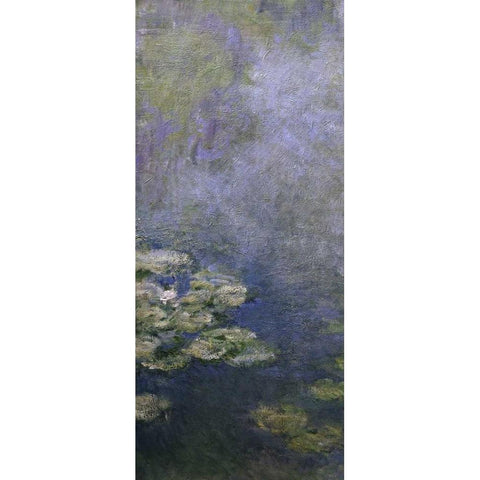 Water Lilies - Nympheas IV - left Black Modern Wood Framed Art Print with Double Matting by Monet, Claude